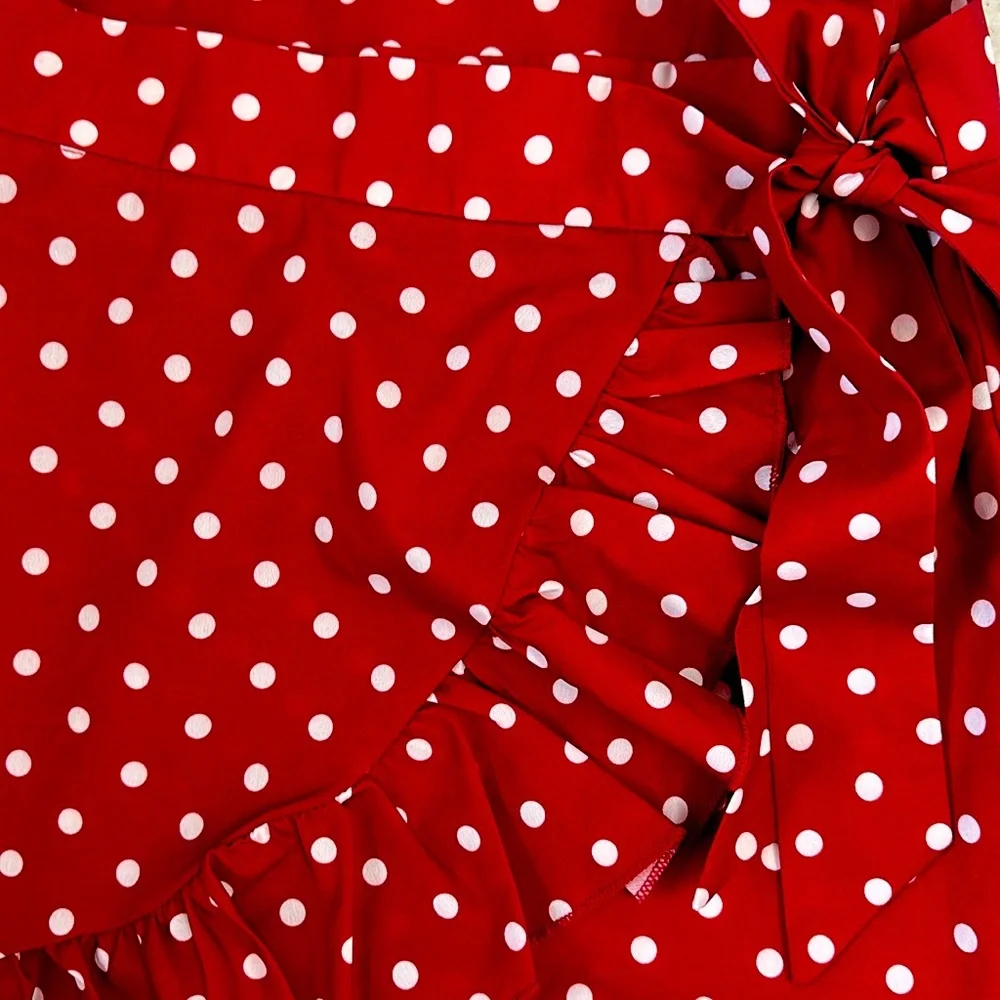 Red polka Dot ruffle skirt - Picture 2 of 4